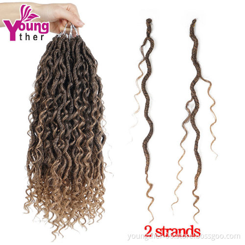 14 18 Inch Curly Faux River Locs Crochet Hair Extensions  Locs Crochet Goddess Faux Locs Braid